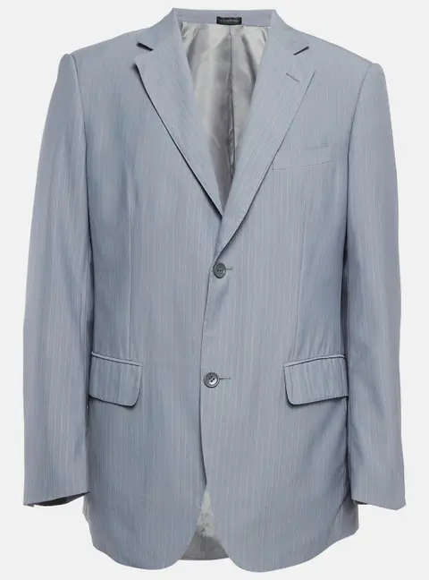 Ermenegildo Zegna Striped Wool Single Breasted Blazer M