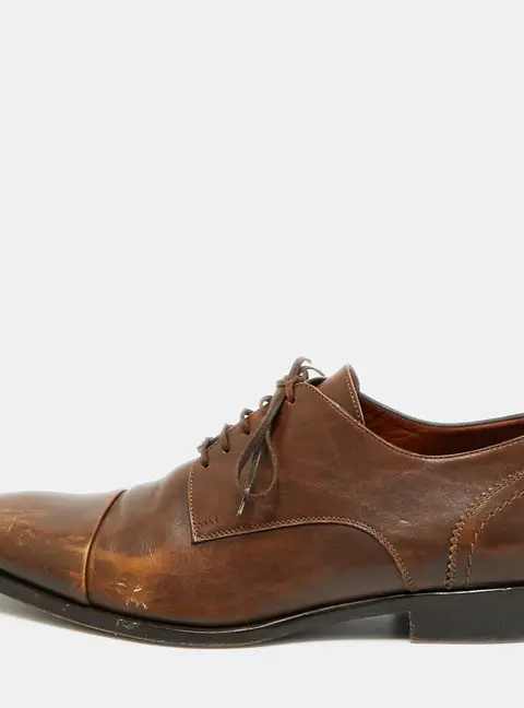 Ermenegildo Zegna Size 41 Brown Leather Derby