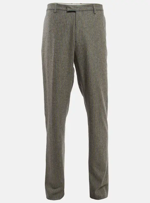 Etro Grey Pinstripe Wool Blend Trousers XXXL