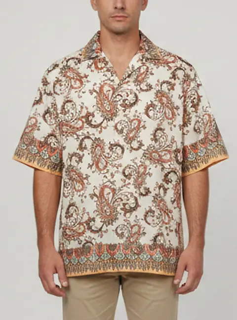 Etro Multicolor Printed Cotton Short Sleeve Shirt XXL
