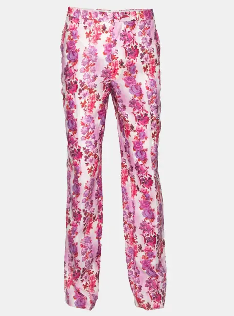 Etro Multicolor Floral Printed Linen Straight Fit Pants XXL