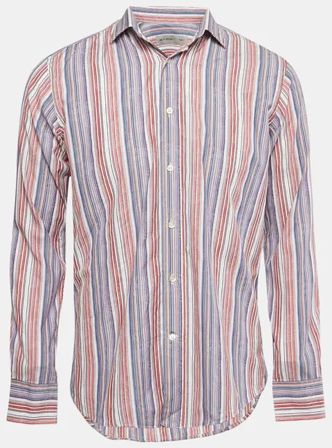 Etro Multicolor Cotton Jacquard Button Front Shirt M