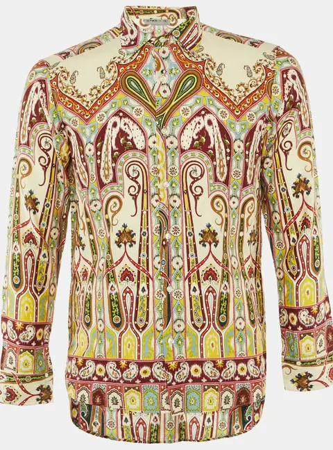 Etro Multicolor Paisley Print Cotton Long Sleeve Shirt M