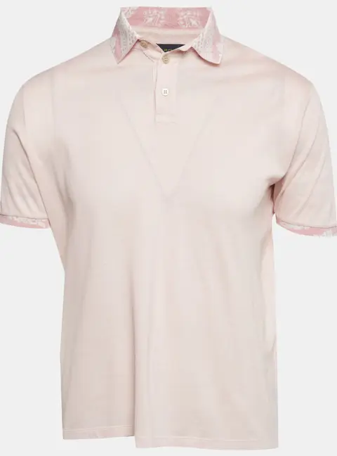 Etro Pink Cotton Pique Polo T-Shirt L