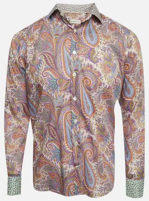 Etro Multicolor Paisley Print Cotton Long Sleeve Shirt M