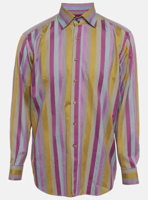Etro Multicolor Striped Cotton Shirt XXL