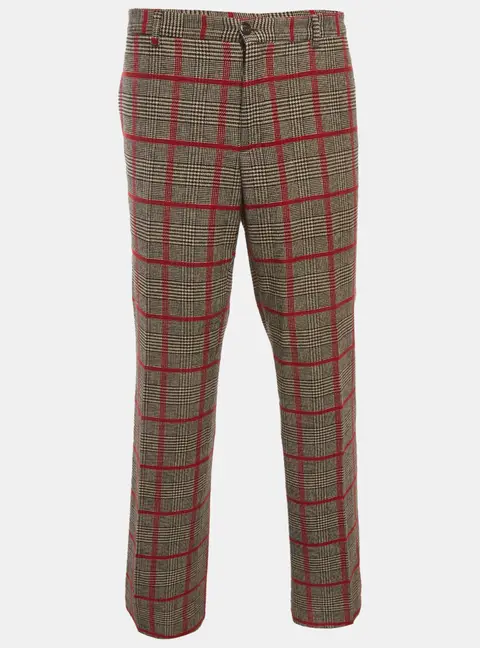 Etro Multicolor Glen Plaid Wool Blend Straight Fit Trousers XXL