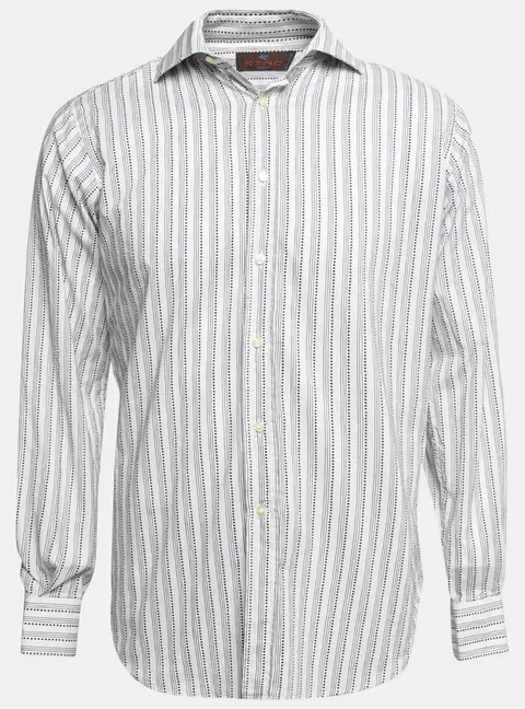 Etro Off White Prinred Cotton Button Front Shirt M