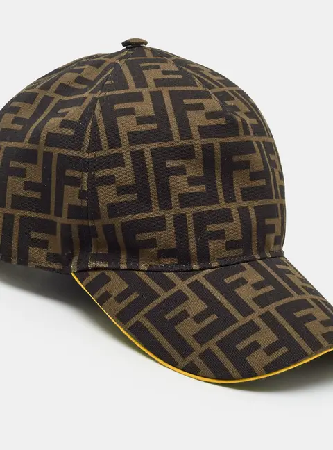 Fendi Green Zucca Pattern Canvas Baseball Cap One Size