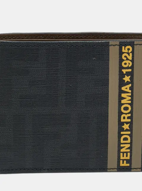 Fendi Black/Grey Zucca Coated Canvas Bifold Wallet