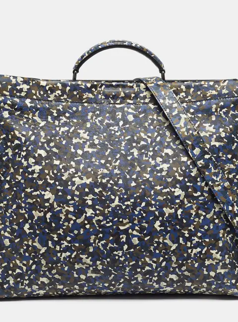 Fendi Peekaboo Large Multicolor Camouflage Leather Briefcase