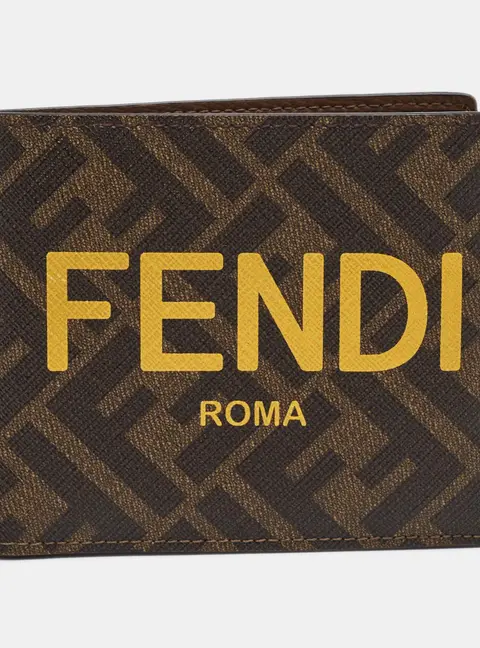 Fendi Brown/Yellow Zucca Coated Canvas Bifold Wallet