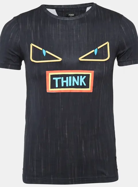 Fendi Black Monster Eyes Print Jersey T-Shirt XS
