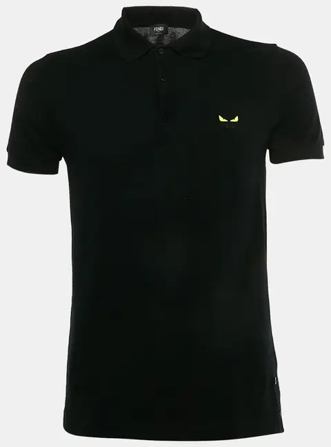 Fendi Black Cotton Pique Bag Bugs Polo T-Shirt XS