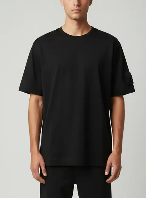 Fendi Black Jersey Crewneck Oversized T-Shirt M