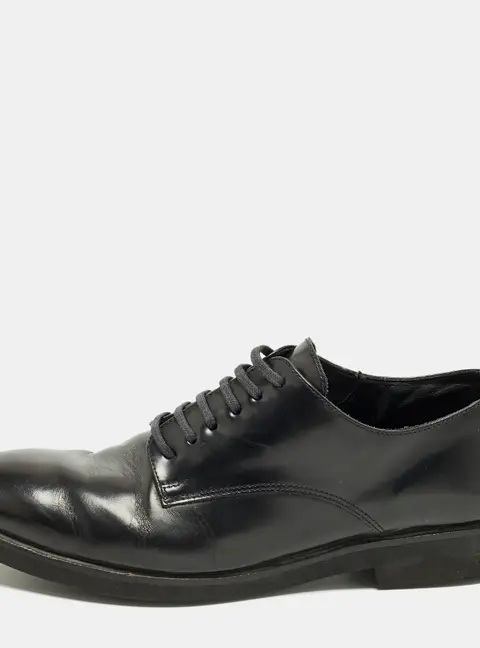 Fendi Size 41 Black Leather Lace Up Derby Shoes