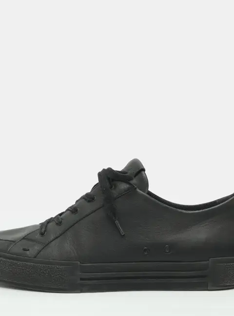 Fendi Size 44 Black Leather Low Top Sneakers