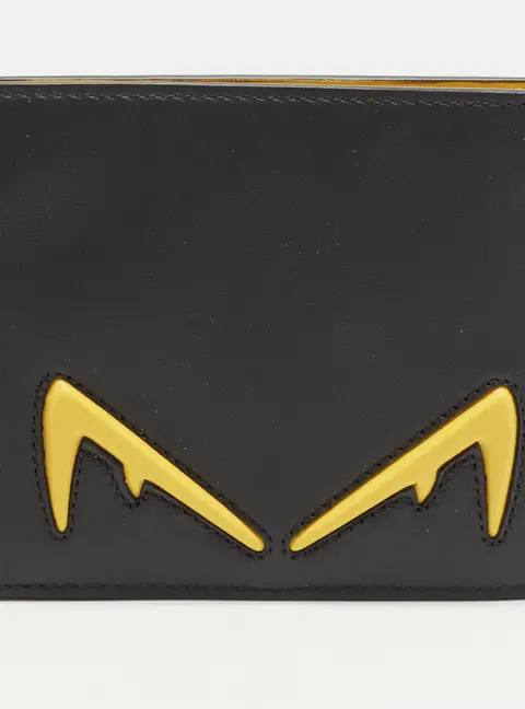 Fendi Monster Eye Black Leather Bifold