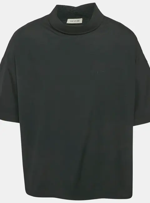 Fear of God Black Cotton Blend Reverse Collar Detail T-Shirt XS