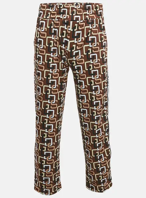 GCDS Brown Logo Print Jersey Trackpants S