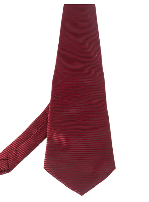 Giorgio Armani Vintage Red Striped Jacquard Silk Traditional Tie