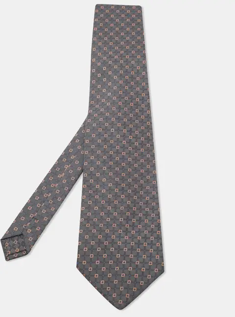 Giorgio Armani Cravatte Patterned Silk Traditional Tie