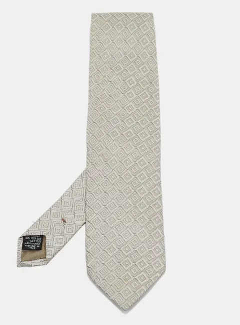 Giorgio Armani Grey Jacquard Silk Traditional Tie