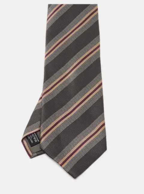 Giorgio Armani Multicolor Striped Silk jacquard Traditional Tie