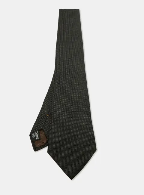 Giorgio Armani Black Patterned Silk Classic Tie