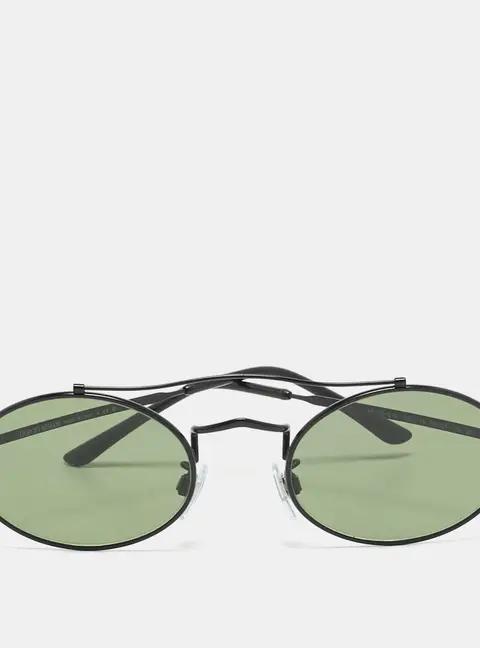 Giorgio Armani Black AR 115 S-M Oval Sunglasses
