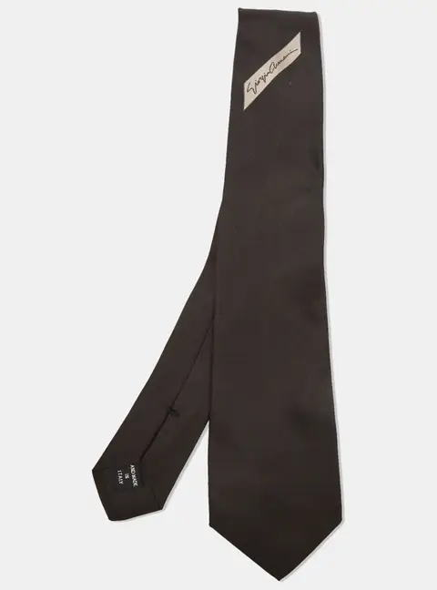 Giorgio Armani Black Logo Jacquard Silk Classic Tie