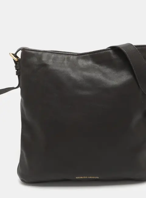 Giorgio Armani Brown Leather Messengers Bag