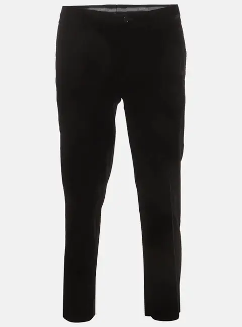 Giorgio Armani Black Velvet Regular Fit Trousers XL