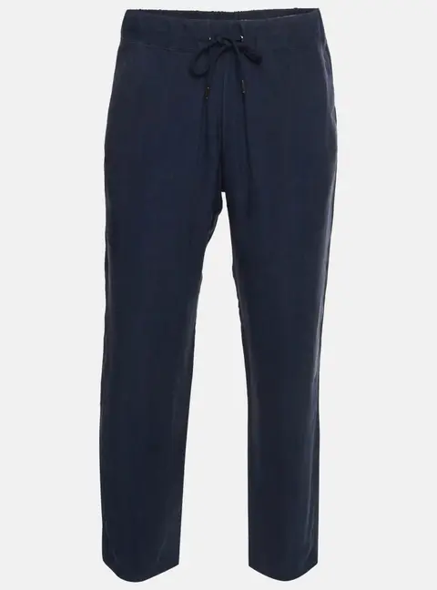 Giorgio Armani Navy Blue Cupro Drawstring Trousers L
