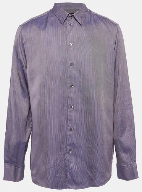Giorgio Armani Purple Pattern Cotton Button Up Shirt XXXL