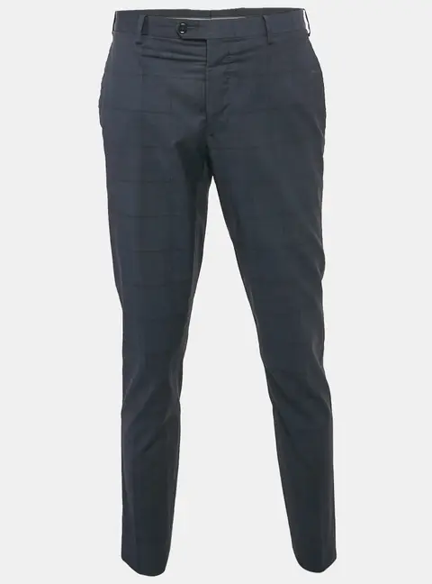 Giorgio Armani Navy Blue Prince of Wales Wool Trousers XL
