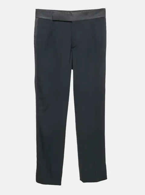 Giorgio Armani Navy Blue Wool Regular Fit Formal Pants M