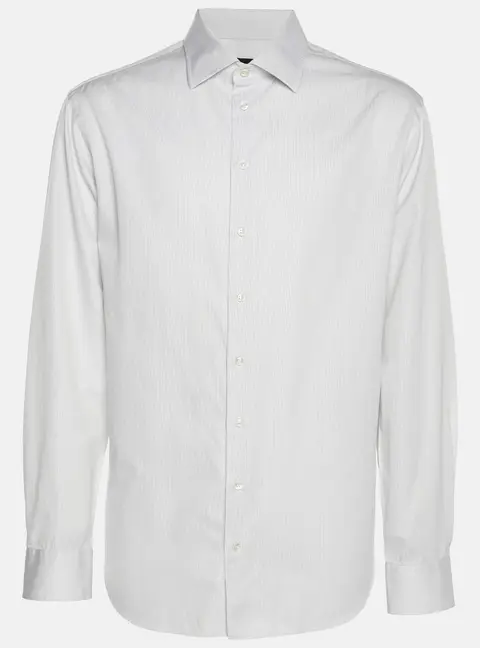 Giorgio Armani Grey Cotton Long Sleeve Shirt XL