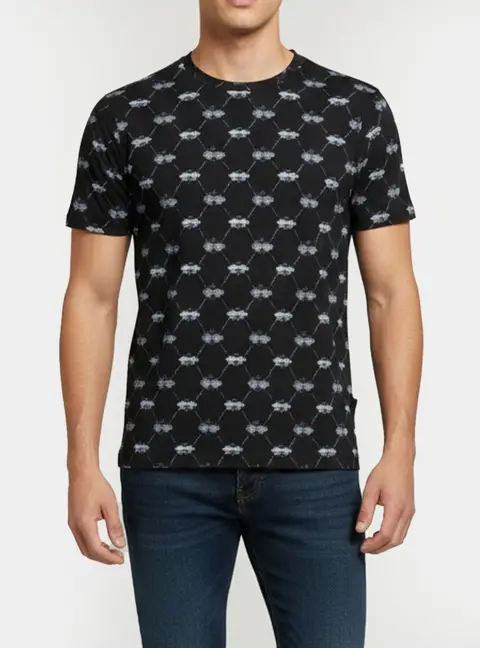 Giorgio Armani Black Printed Jersey Crewneck T-Shirt XL