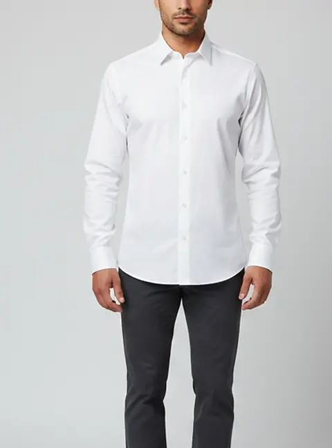Giorgio Armani White Cotton Blend Button Up Shirt L