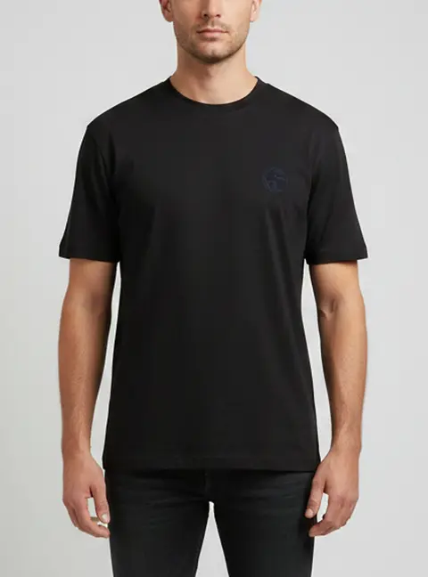 Giorgio Armani Black Logo Embroidered Jersey Crewneck T-Shirt XL
