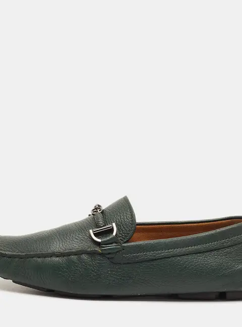 Giorgio Armani Size 40 Green Suede Driver Loafers