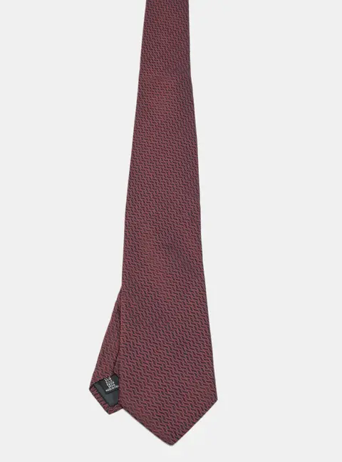 Gianfranco Ferr&eacute; Black/Pink Zig Zag Jacquard Silk Classic Tie