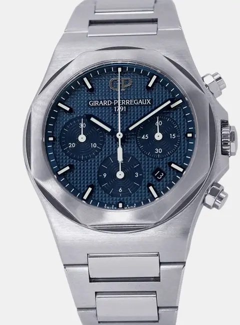 Girard-Perregaux Laureato 81020-11-431-11A Automatic Chronograph Blue Dial Stainless Steel Men's Wristwatch 42mm