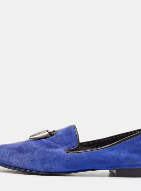 Giuseppe Zanotti Blue Suede Kevin Loafers Size 43