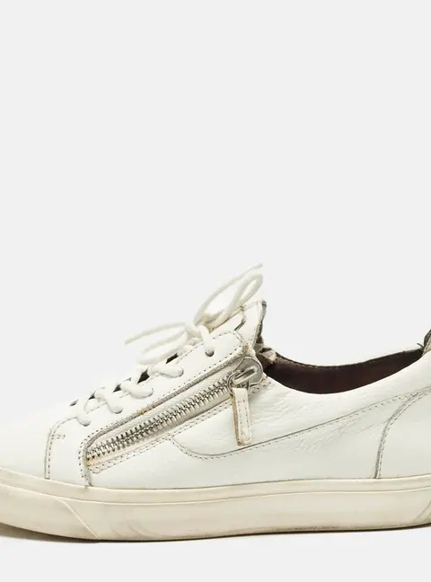 Giuseppe Zanotti Frankie Size 40 White Leather Low Top Sneakers