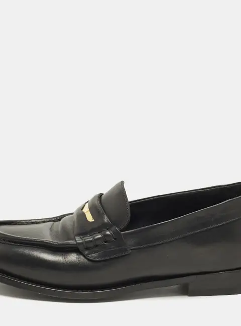 Giuseppe Zanotti Size 43 Black Leather Slip On Loafers