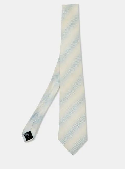 Givenchy Blue/White Signature Logo Print Silk Tie