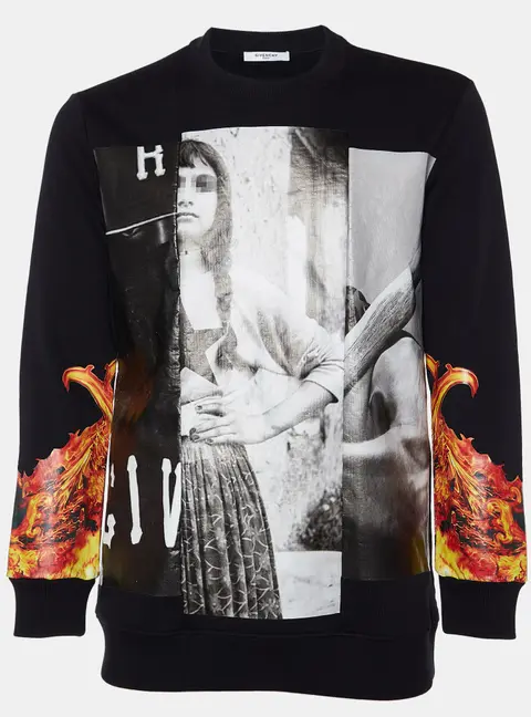 Givenchy Black Printed Cotton Sweatshirt S