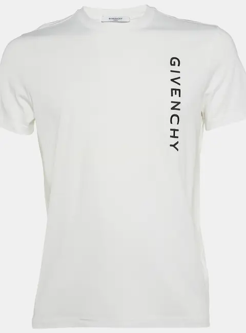 Givenchy White Logo Embroidery Cotton Crewneck T-Shirt S